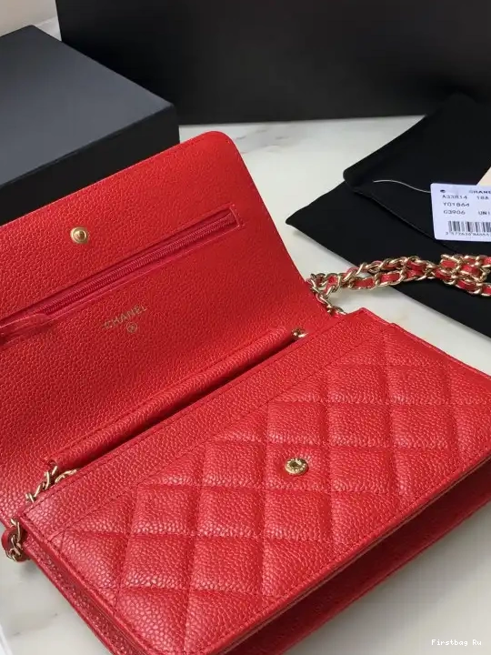 Firstbag Ru GOLD CHAIN WALLET CHANEL HARDWARE WITH CAVIAR 0609